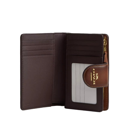 Coach Women's Medium Corner Zip Wallet Gold/Redwood