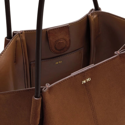 JW PEI Women's Nala Faux Suede Wide Tote Bag - Brown