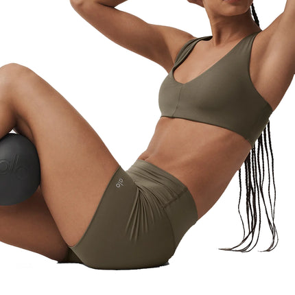 alo Women's Softsculpt Base Bra Olive Tree