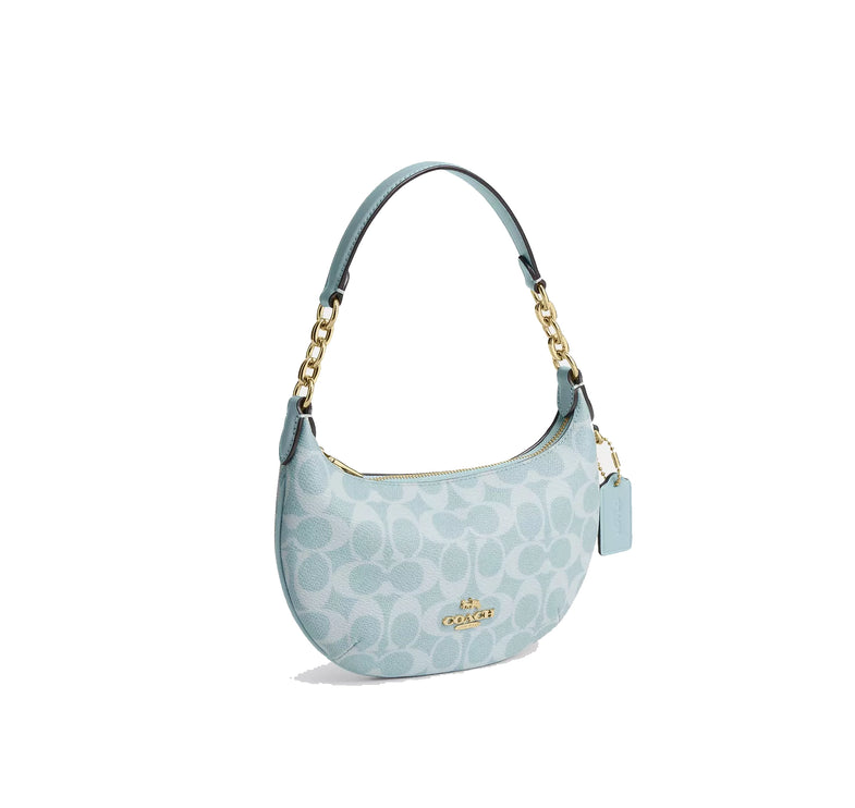 Coach Women's Mini Payton Bag In Signature Canvas Gold/Light Blue