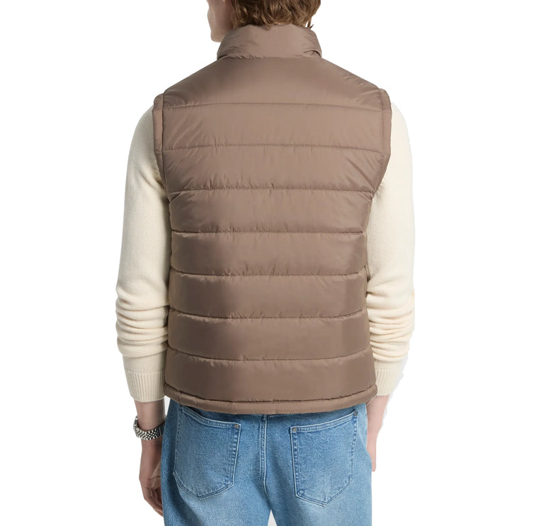 Michael Kors Men's Signature Logo Reversible Vest Mushroom