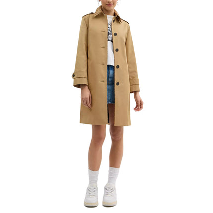COACH Women's Trench With Signature Piping Khaki