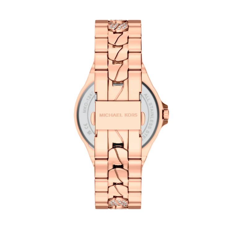 Michael Kors Women's Lennox Pavé Rose Gold-Tone Watch Rose Gold MKO1247