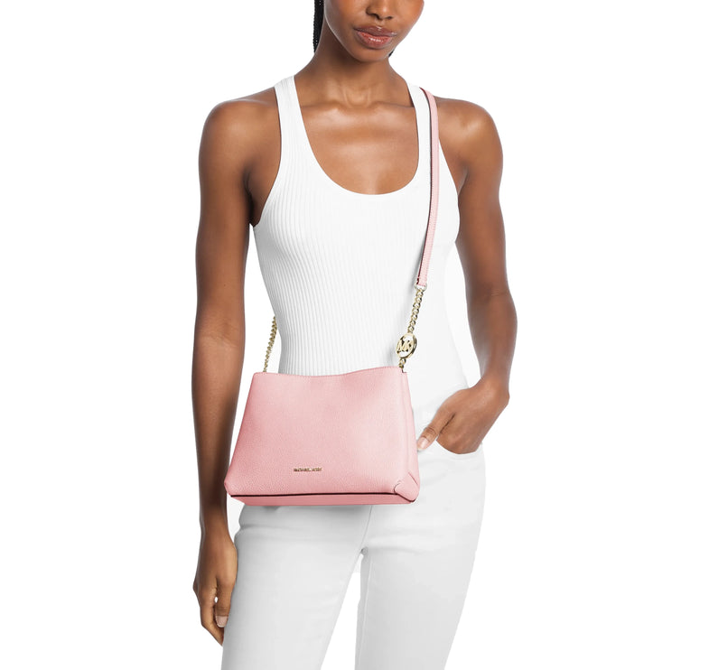 Michael Kors Women's Christina Small Pebbled Leather Crossbody Bag Powder Blush
