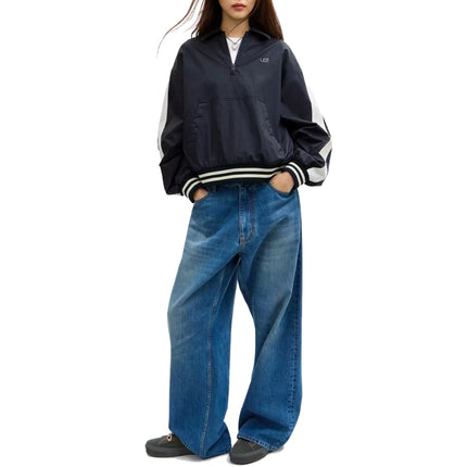 COACH Women's Sporty Half Zip Jacket Midnight Navy