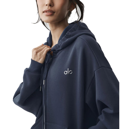 alo Women's Accolade Full Zip Hoodie Navy