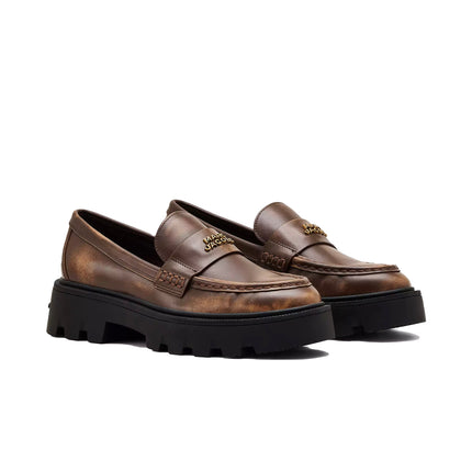 Marc Jacobs Women's The Distressed Leather Frankie Loafer Brown