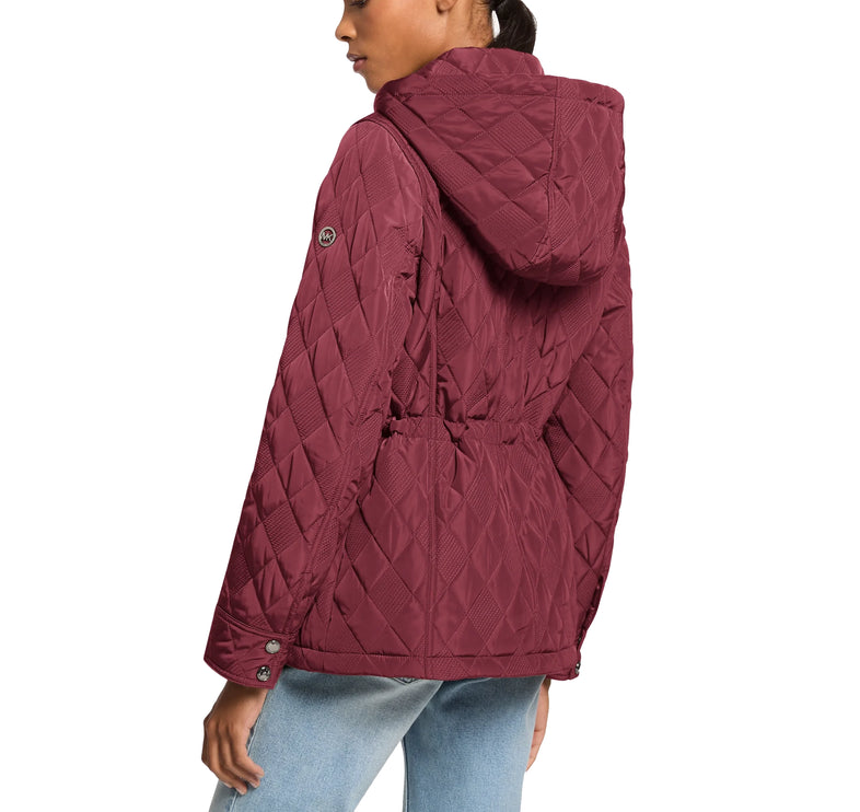 Michael Kors Women's Quilted Jacket Maroon