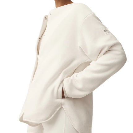 alo Women's Polar Fleece Take Note Jacket Ivory