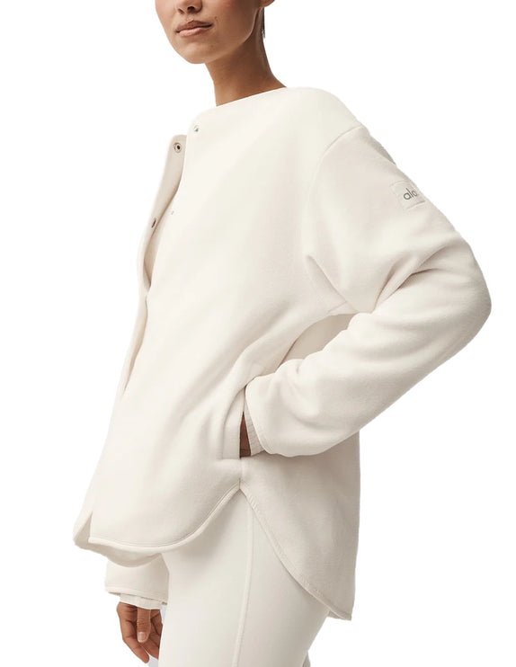 alo Women's Polar Fleece Take Note Jacket Ivory