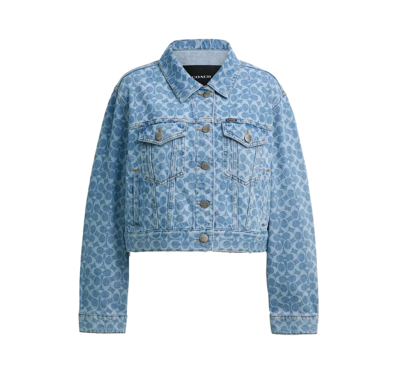 COACH Women's Signature Denim Jacket Medium Wash