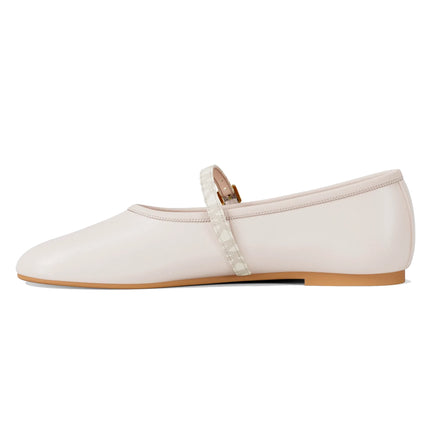 Michael Kors Women's Phoebe Signature Logo Trim Ballet Flat Light Cream