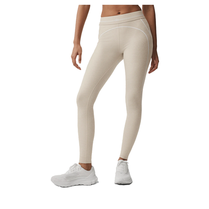 alo Women's Alosoft High-Waist Heart Throb Legging Oatmeal Heather/White