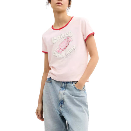 Coach Women's Candy Shop Scoop Neck T-Shirt Pink/Multi