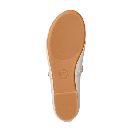Michael Kors Women's Phoebe Signature Logo Trim Ballet Flat Light Cream