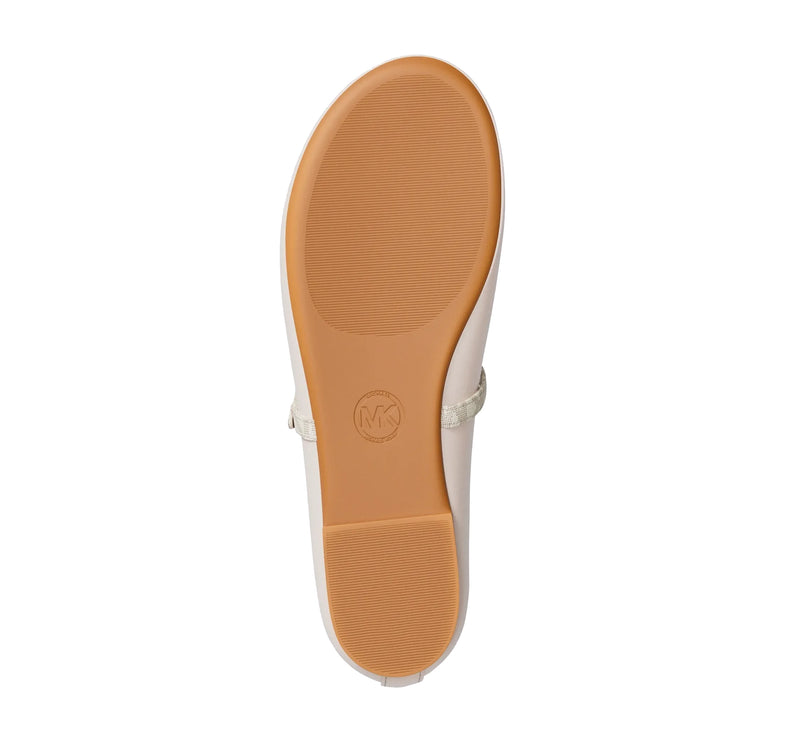 Michael Kors Women's Phoebe Signature Logo Trim Ballet Flat Light Cream