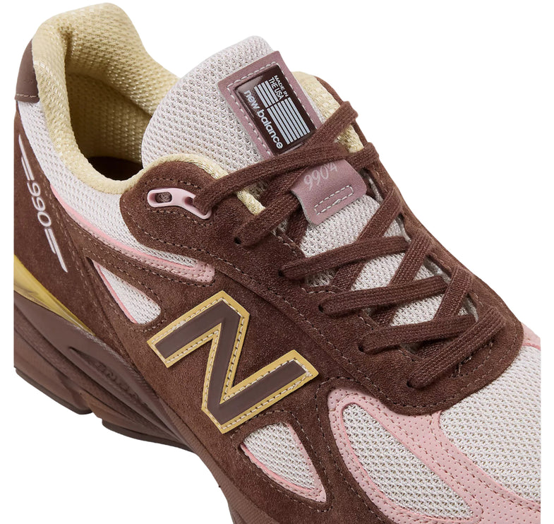 New Balance Made in USA 990v4 Pumpernickel with Pink Chalk and Alabaster U990IC4