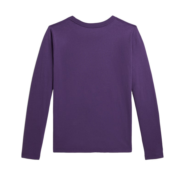 Polo Ralph Lauren Girl's Polo Bear Cotton Long-Sleeve Tee Valley Purple