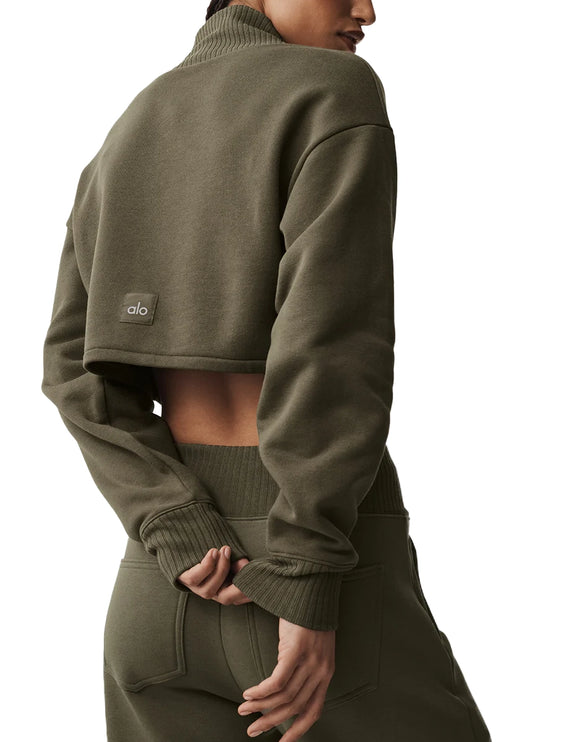 alo Women's Cropped Serenity Coverup Olive Tree