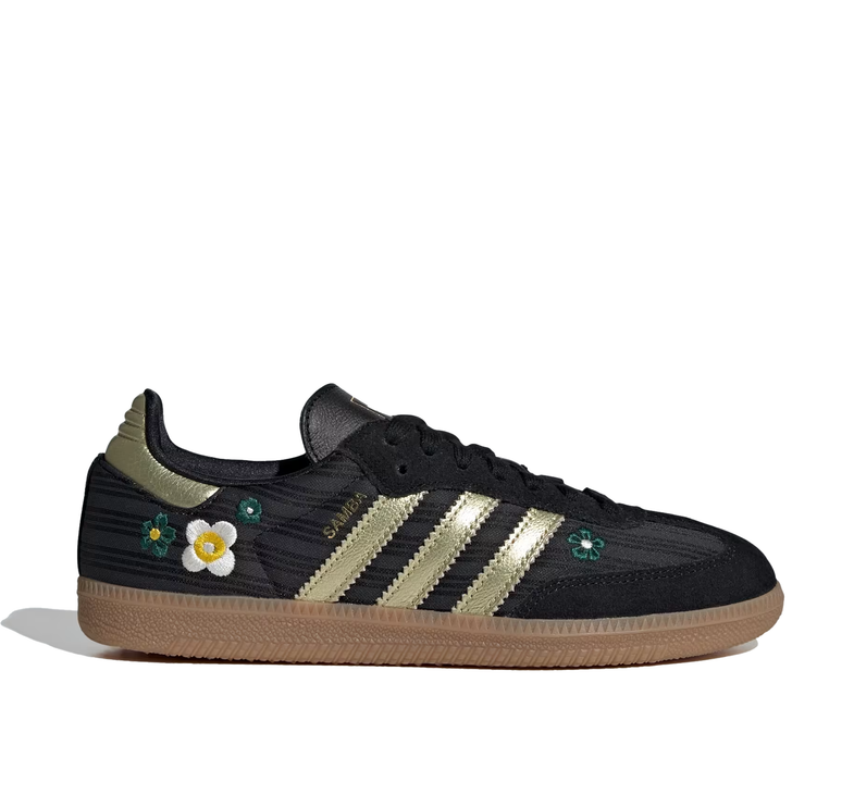 Adidas Women's Samba OG Shoes Core Black/Gold Metallic/Gum