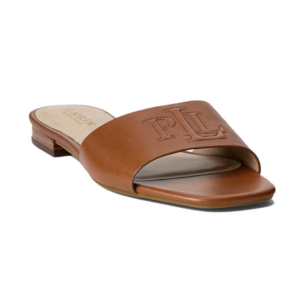 Polo Ralph Lauren Women's Everley Calfskin Slide Sandal Lauren Tan