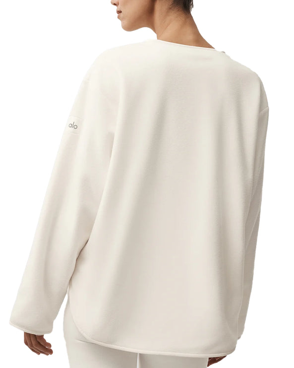 alo Women's Polar Fleece Take Note Jacket Ivory