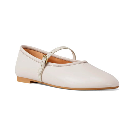 Michael Kors Women's Phoebe Signature Logo Trim Ballet Flat Light Cream