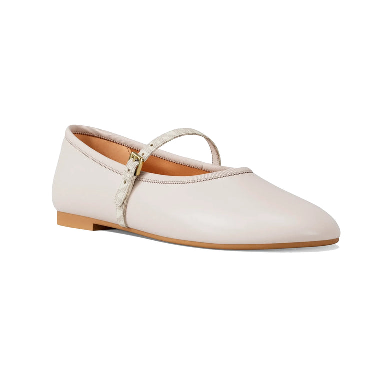 Michael Kors Women's Phoebe Signature Logo Trim Ballet Flat Light Cream