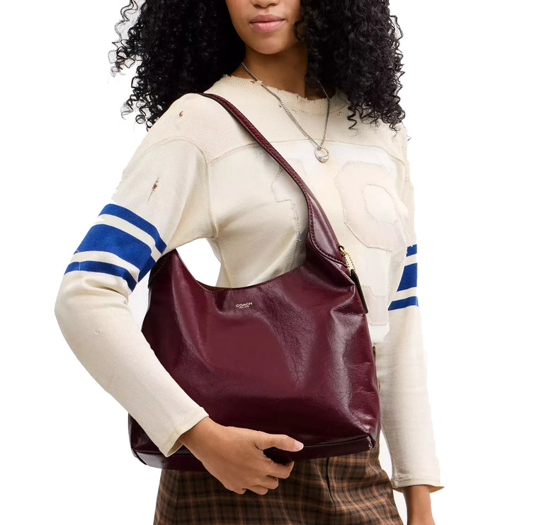 Coach Women's Brooklyn Shoulder Bag 34 Brass/Dark Cherry