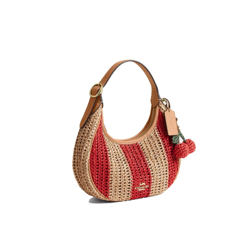 Coach Women's Emily Shoulder Bag With Charm Gold/Red/Tan