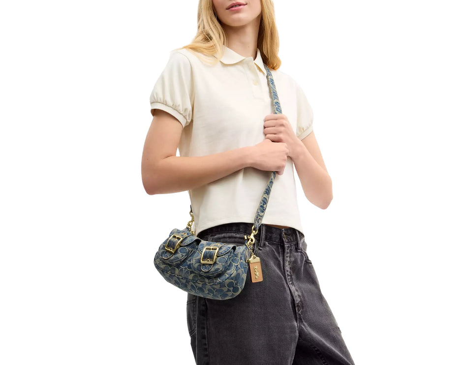 Coach Women's Ashton Bag In Signature Regenerative Cotton Denim Gold/Denim