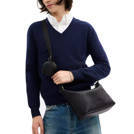 Coach Unisex Small Finn Crossbody Bag With Pouch Gunmetal/Black