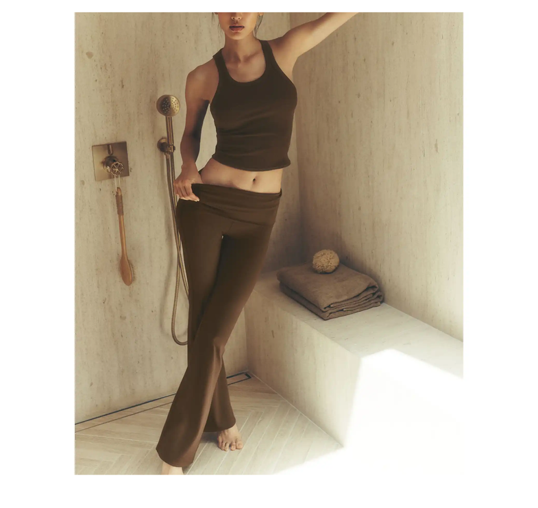 alo Women's ALO Softsculpt 7/8 Foldover Flare Legging Espresso