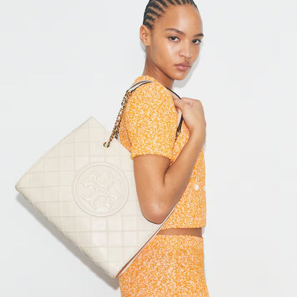 Tory Burch Women's Fleming Soft Chain Tote New Cream