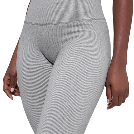 alo Women's Seamless High-Waist Two Tone Rib Legging Light Misty Grey Heather