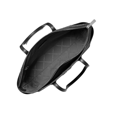 Michael Kors Women's Marilyn Medium Signature Logo Tote Bag Black/Silver