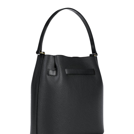 Michael Kors Women's Carson Medium Pebbled Leather Convertible Bucket Crossbody Bag Black/Gold