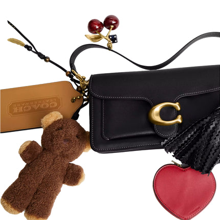 Coach Women's Tabby Shoulder Bag 26 With Charms Brass/Black Multi