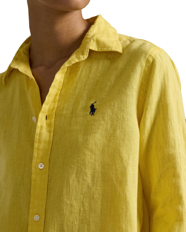 Polo Ralph Lauren Women's Classic Fit Linen Shirt Oasis Yellow