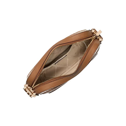 Michael Kors Women's Maeve Large Signature Crossbody Bag Vanilla/Acorn/Gold