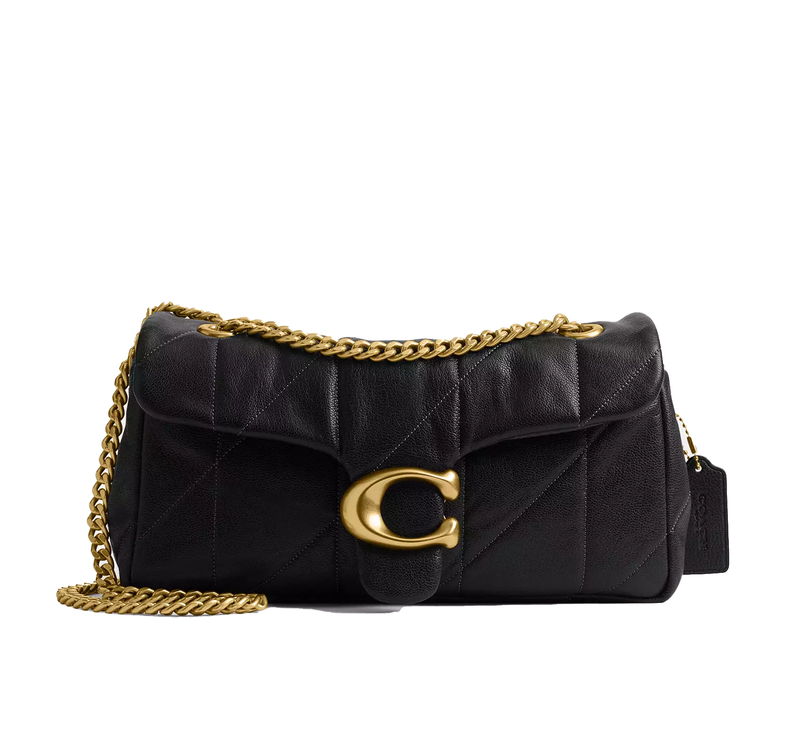 Coach Women's Tabby Shoulder Bag 26 With Quilting Brass/Black