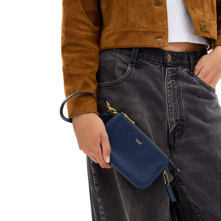 Coach Women's Plaza Bag 18 Brass/Navy