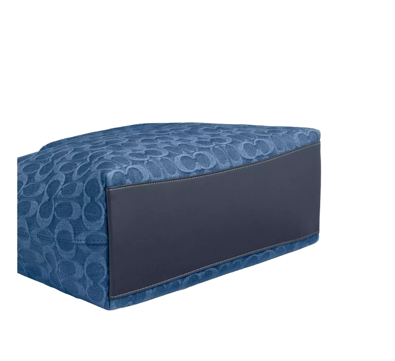 Coach Women's Station Tote Bag In Signature Denim Gold/Indigo