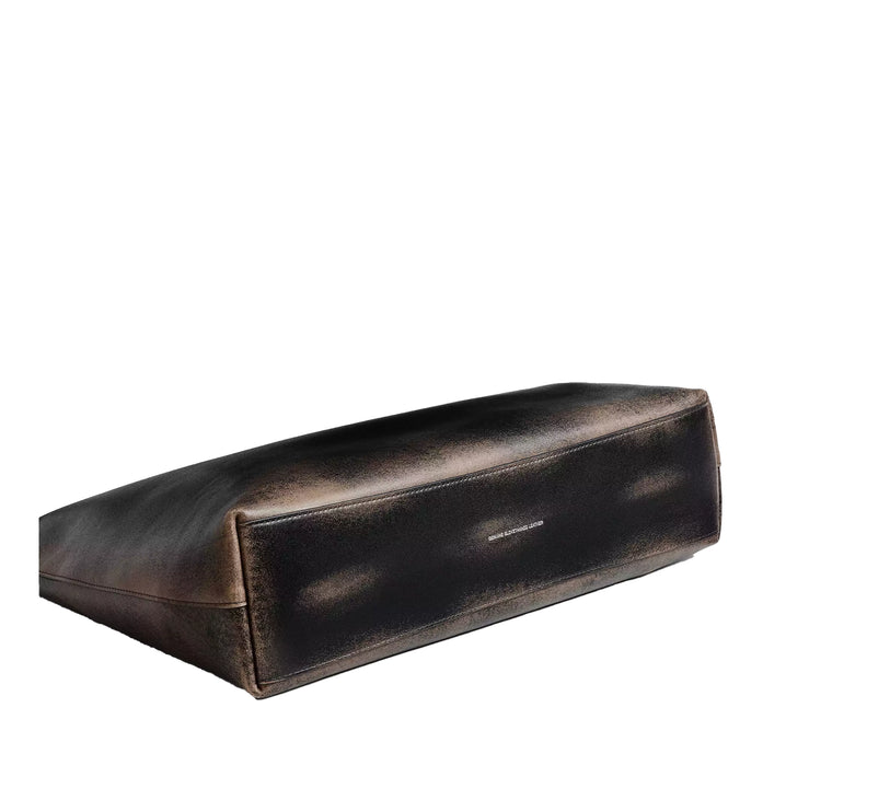 Coach Women's Brooklyn Shoulder Bag 39 In Loved Leather Silver/Black Brown