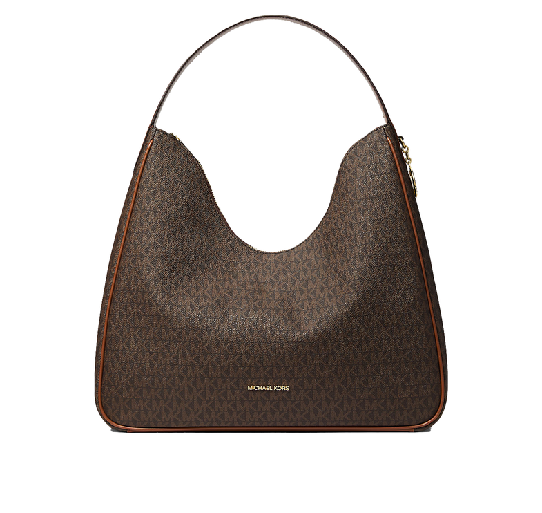 Michael Kors Women's Nayla Medium Signature Logo Shoulder Bag Brown/Gold