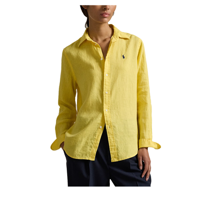 Polo Ralph Lauren Women's Classic Fit Linen Shirt Oasis Yellow