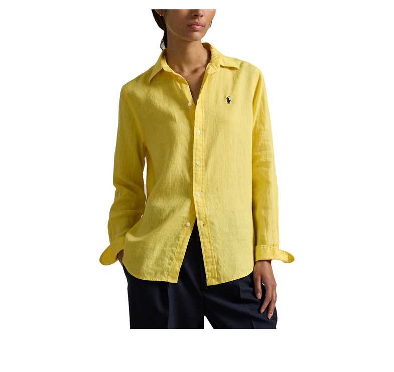 Polo Ralph Lauren Women's Classic Fit Linen Shirt Oasis Yellow