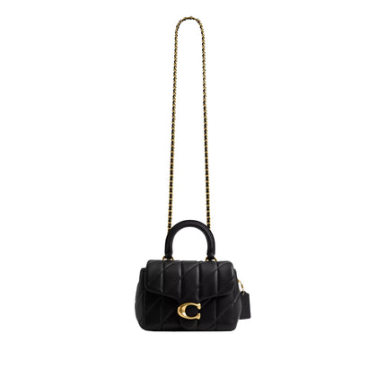 Coach Women's Tabby Top Handle Bag With Quilting Brass/Black