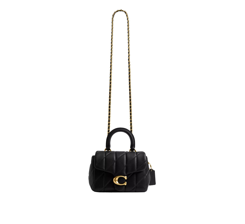 Coach Women's Tabby Top Handle Bag With Quilting Brass/Black