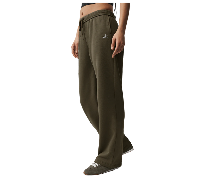 alo Women's Accolade Straight Leg Sweatpant Olive Tree